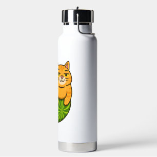 Chubby Cat on Watermelon Meme Shirt Water Bottle