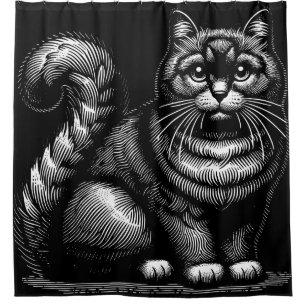 Chubby Cat Shower Curtain