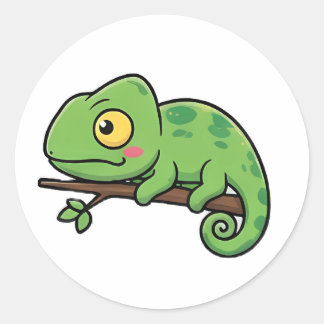Chubby Chameleon Classic Round Sticker