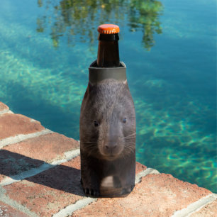 "Chubby Charm: The Adorable Australian Wombat" Bottle Cooler