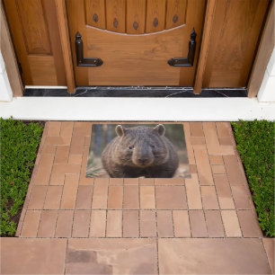 "Chubby Charm: The Adorable Australian Wombat" Doormat