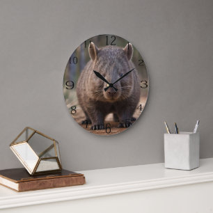 "Chubby Charm: The Adorable Australian Wombat" Large Clock