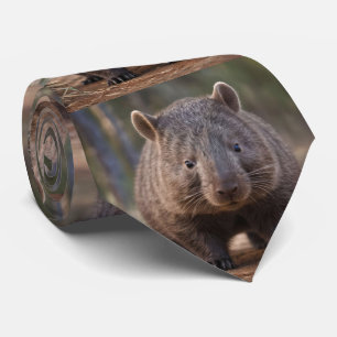 "Chubby Charm: The Adorable Australian Wombat" Tie