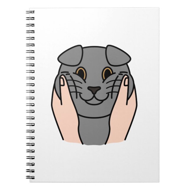 Chubby Cheeks Scottish Fold Cat Notebook (Front)