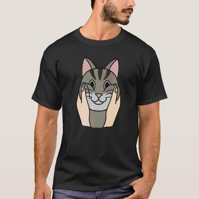Chubby Cheeks Tabby Cat Pet   T-Shirt (Front)