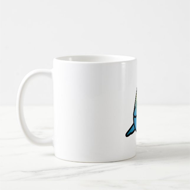 Chubby Cobalt Budgie Coffee Mug (Left)