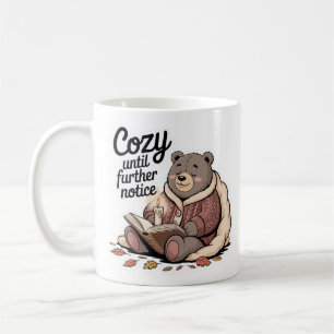 Chubby Cosy Bear Reading Autumn Candle Coffee Mug