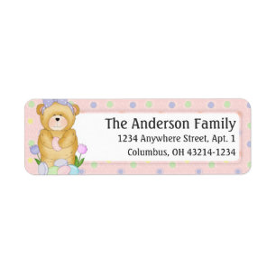 Chubby Cubby Easter Teddy Bear d1 Address Label Return Address Label