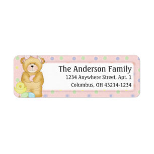 Chubby Cubby Easter Teddy Bear d3 Address Label Return Address Label