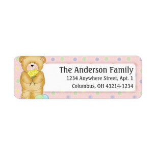 Chubby Cubby Easter Teddy Bear d6 Address Label Return Address Label