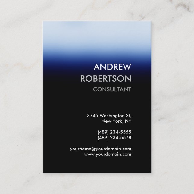 Chubby Dark Blue Black Manager Business Card (Front)