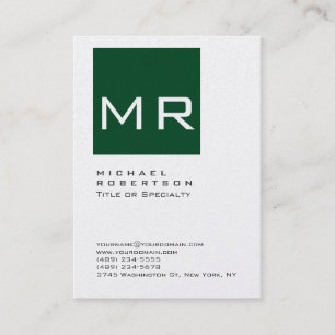 Chubby Forest Green Monogram Business Card