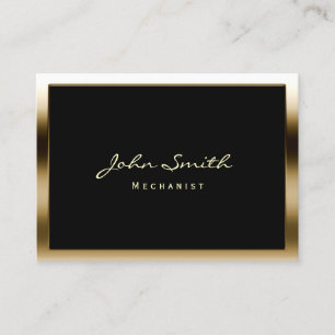 Chubby Gold Border Mechanic Business Card