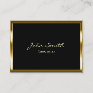 Chubby Gold Border Tattoo Art Business Card