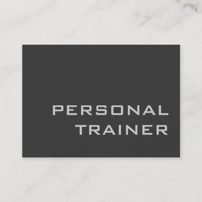 Chubby Grey Fitness Trainer Modern Business Card (Front)
