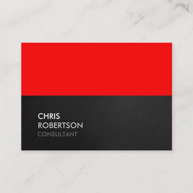 Chubby Grey Red Attractive Chic Business Card (Front)