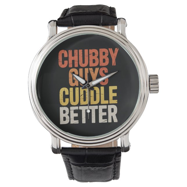 Chubby Guys Cuddle Better Gay Bear LGBTQ Pride Watch (Front)