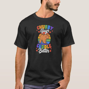 Chubby Guys Cuddle Better Gay Grizzly Bear Pride M T-Shirt