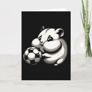 Chubby Hamster With Soccer Ll Cartoon Kawaii  Card