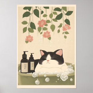 Chubby Japanese Kitty Art Print