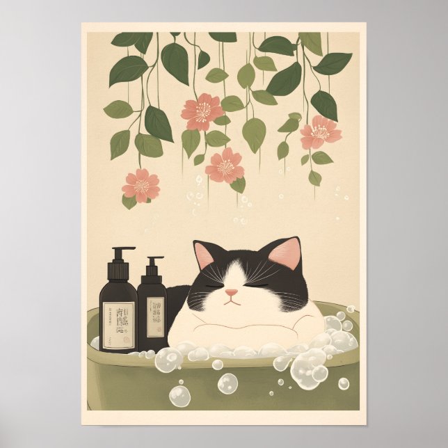 Chubby Japanese Kitty Art Print (Front)