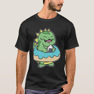 Chubby Kid Dinosaur Donut Sweet Pastry Swimming Sp T-Shirt