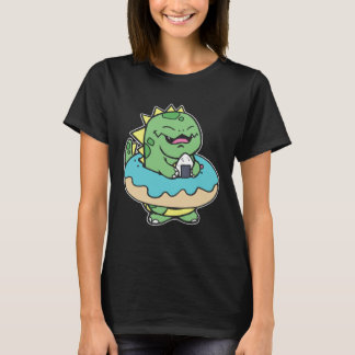 Chubby Kid Dinosaur Donut Sweet Pastry Swimming Sp T-Shirt