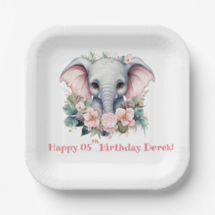 Chubby kid's birthday paper plate