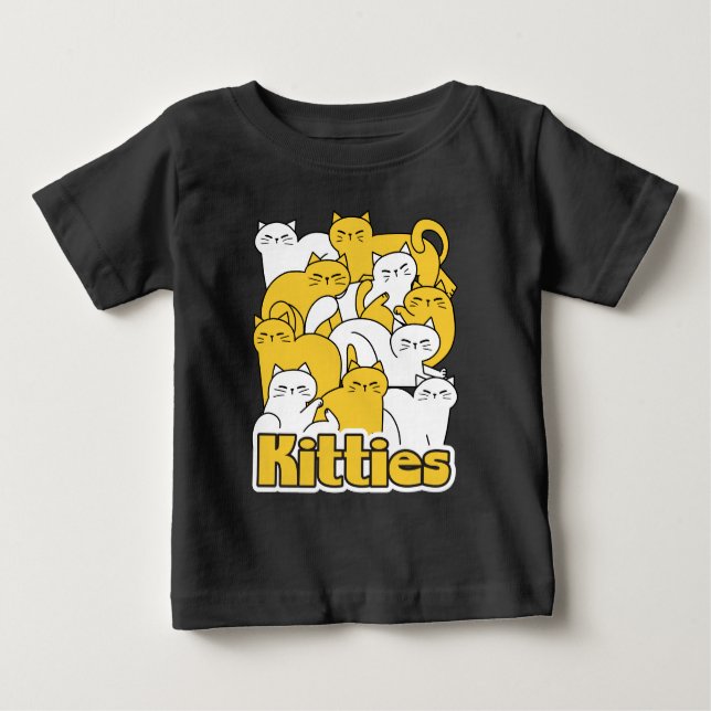 Chubby Kitties Design - Adorable Cat Art Baby T-Shirt (Front)