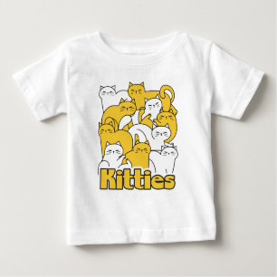 Chubby Kitties Design - Adorable Cat Art Baby T-Shirt