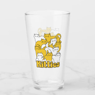 Chubby Kitties Design - Adorable Cat Art Glass