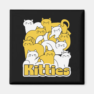 Chubby Kitties Design - Adorable Cat Art Magnet