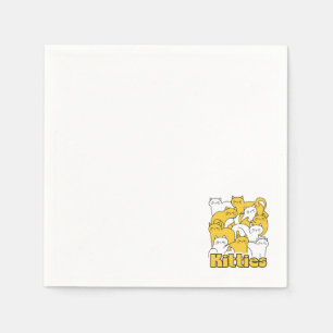 Chubby Kitties Design - Adorable Cat Art Napkin