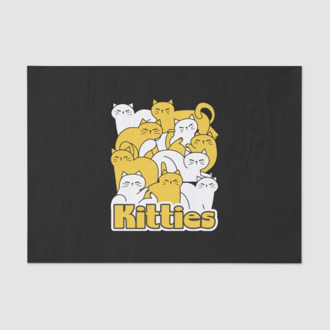 Chubby Kitties Design - Adorable Cat Art Tissue Paper (Front)