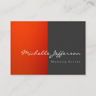 Chubby Makeup Artist Grey Orange Business Card