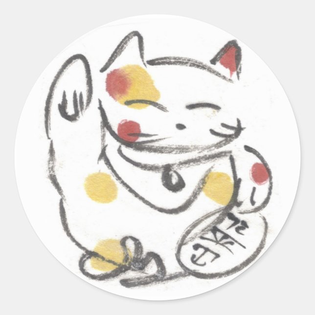 Chubby Maneki Neko Stickers (Front)