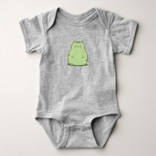 Chubby Matcha Green Kitty Baby Bodysuit