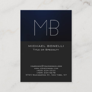 Chubby modern blue grey background business card