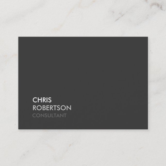 Chubby Modern Grey Attractive Business Card (Front)