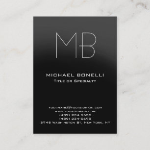 Chubby modern grey monogram business card