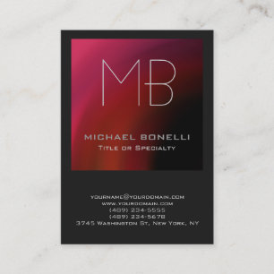 Chubby modern red pink purple grey business card