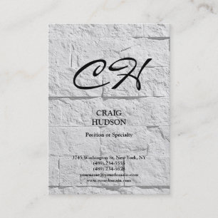 Chubby Monogram Wall Brick Design Business Card
