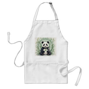Chubby panda sitting in a lotus pose standard apron
