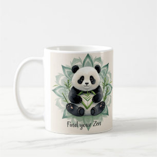 Chubby panda sitting in a lotus pose Zen Coffee Mug