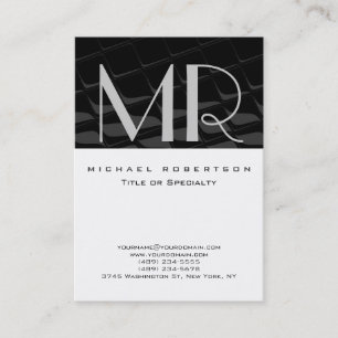 Chubby Pattern Vertical Monogram Business Card
