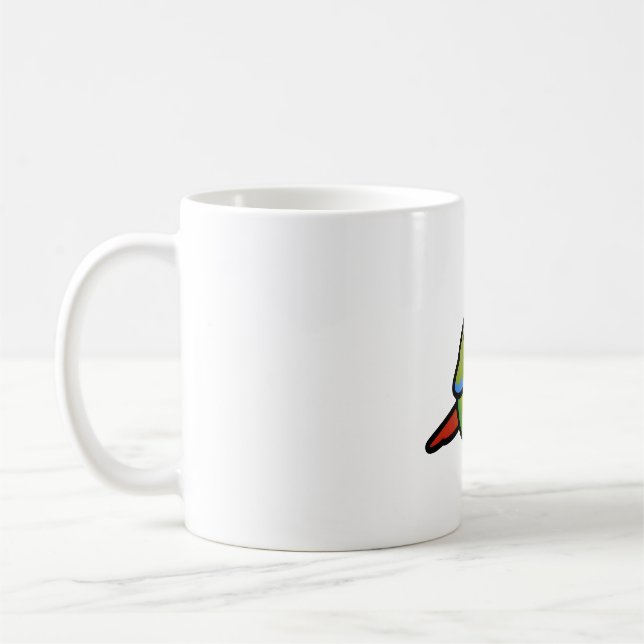Chubby Pineapple Green Cheek Conure Coffee Mug (Left)