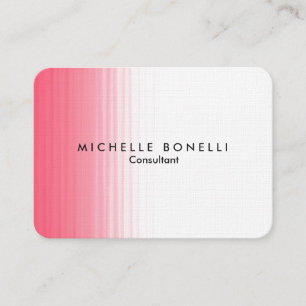 Chubby Pink White Minimalist Feminine Plain Modern Business Card