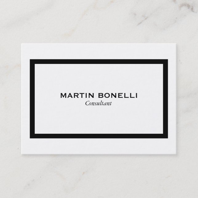 Chubby Plain Black White Border Business Card (Front)