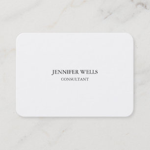 Chubby Plain Simple White Attractive Minimalist Business Card