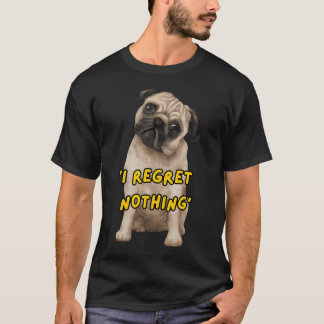 Chubby Pug Chaos: ‘I Regret Nothing’ in Fairy T-Shirt